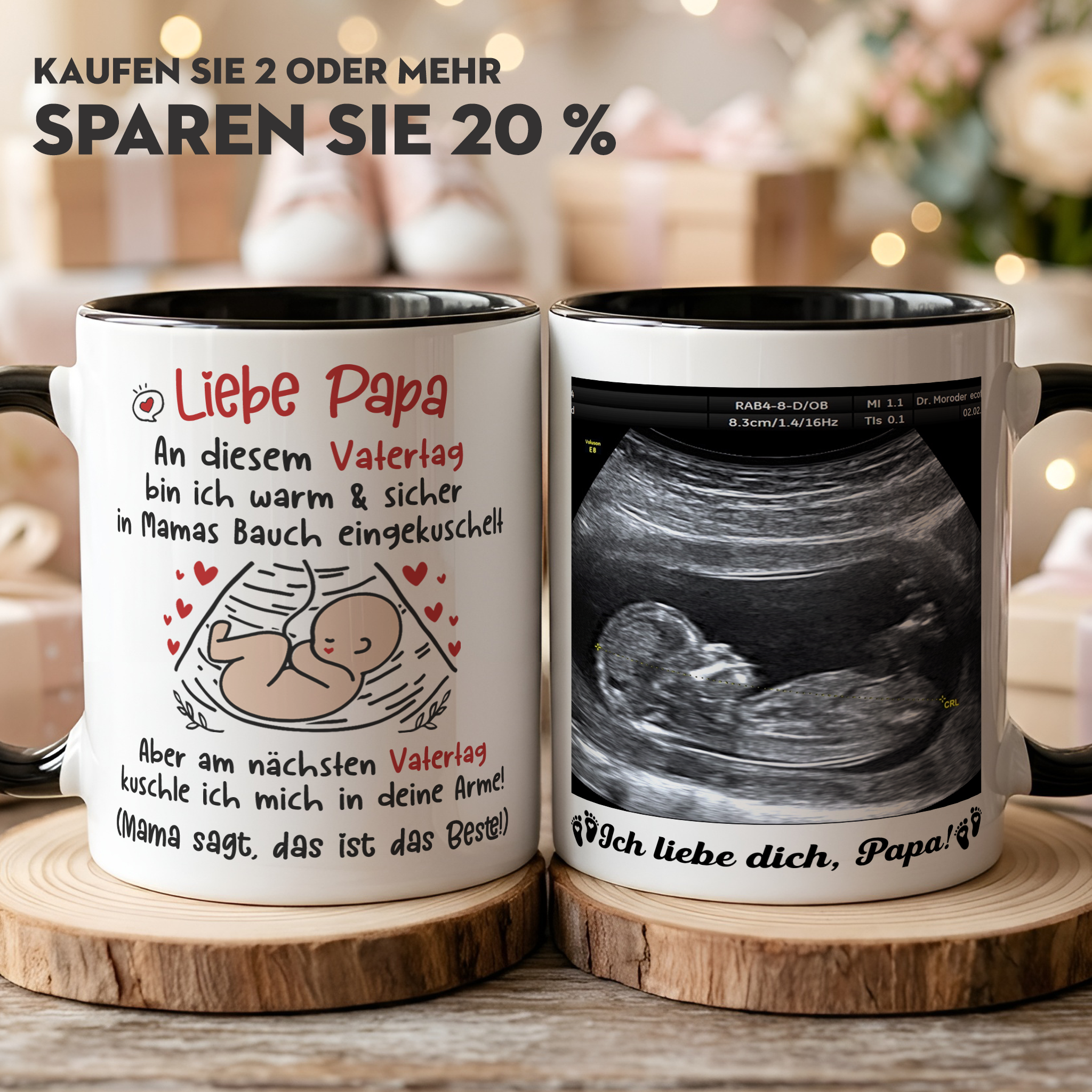 New to Nest - Personalised Gifts Facebook ad: Personalisierter zweifarbiger Becher für werdende Väter |…