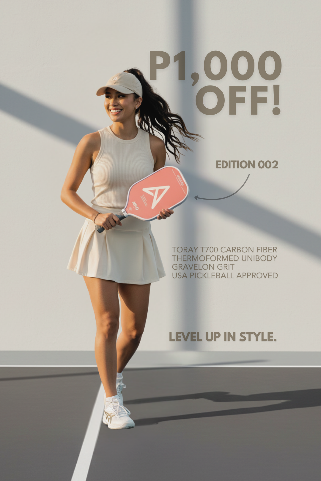 Arvo Pickleball Facebook ad: Engineered to perform. Designed to stand out.