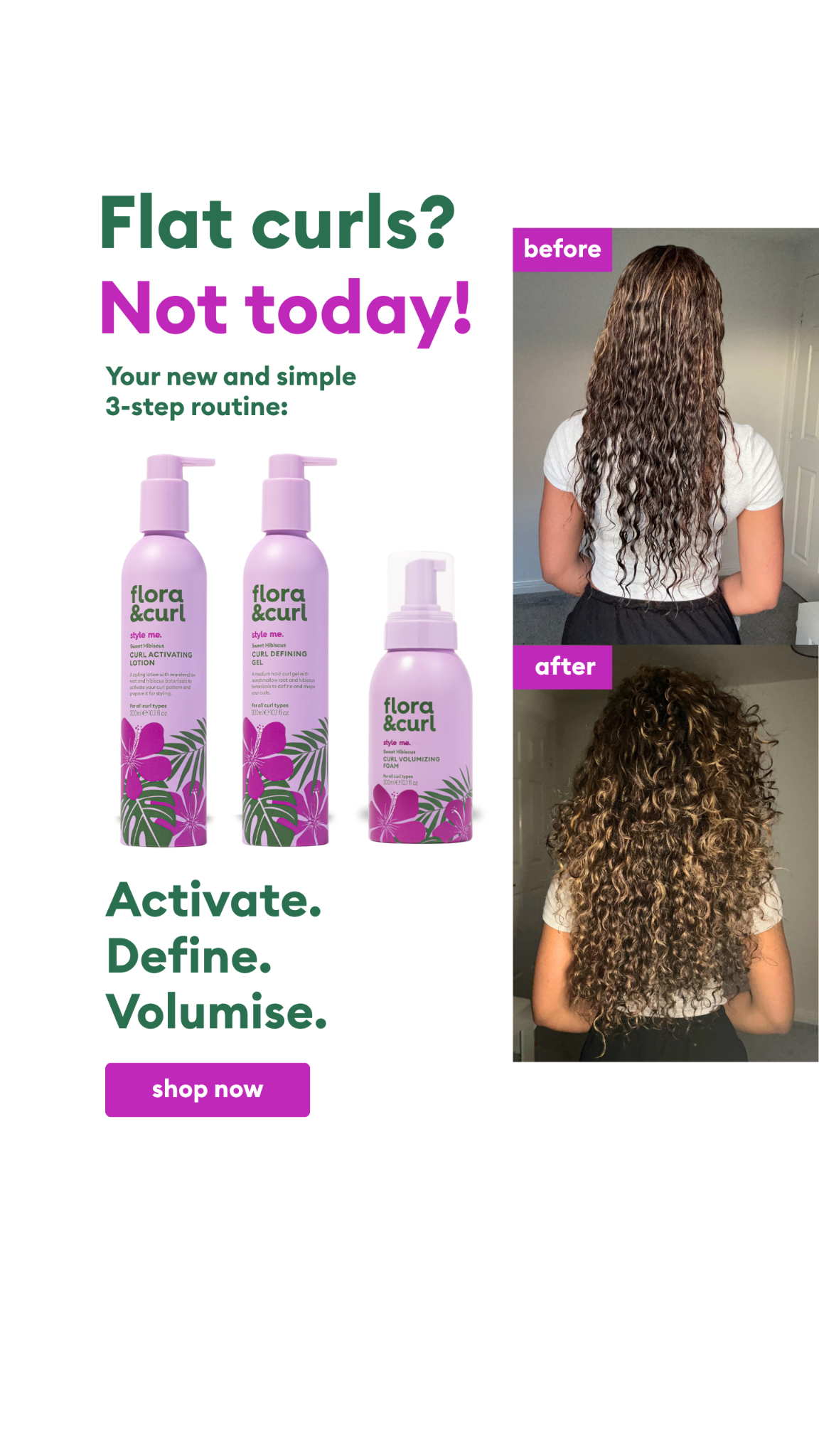 Flora & Curl Haircare Facebook ad