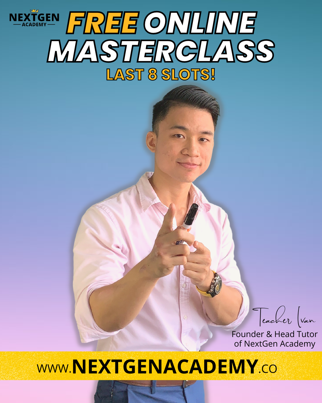 NextGen Academy: Teacher Ivan Lim Facebook ad from Nov 29, 2025