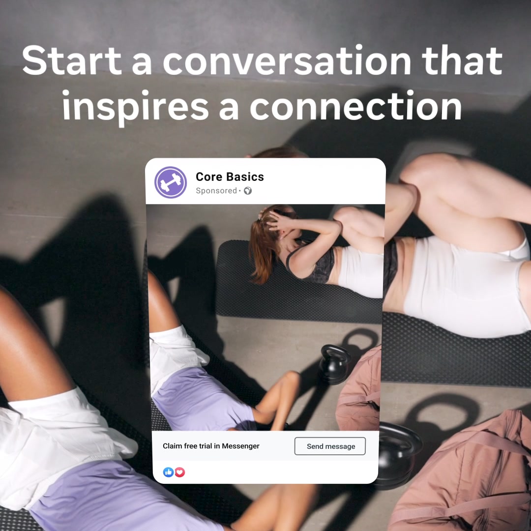 Meta for Business Facebook ad: Ads that click to message