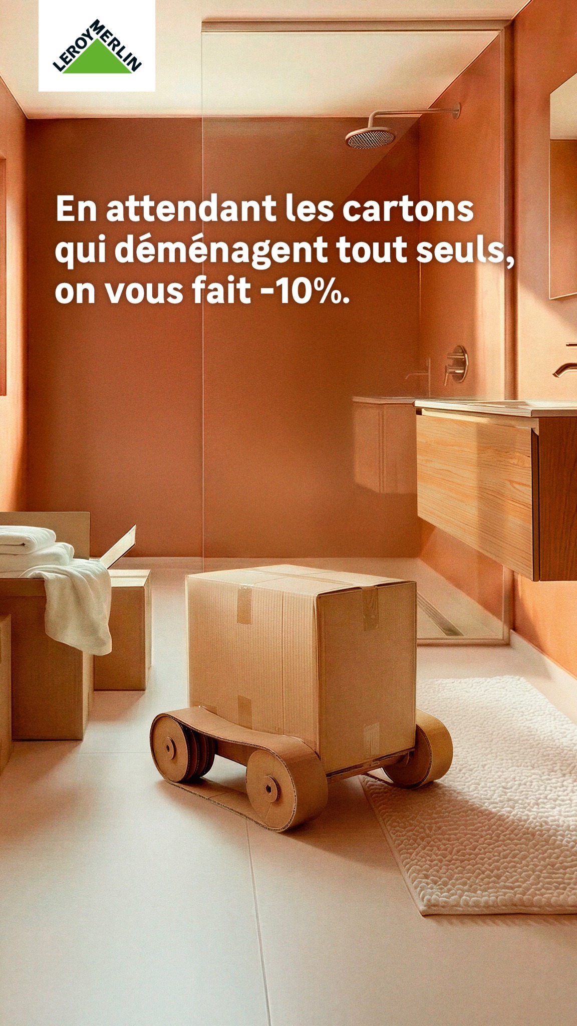 LEROY MERLIN Facebook ad: -10% sur tous vos achats pour emménager