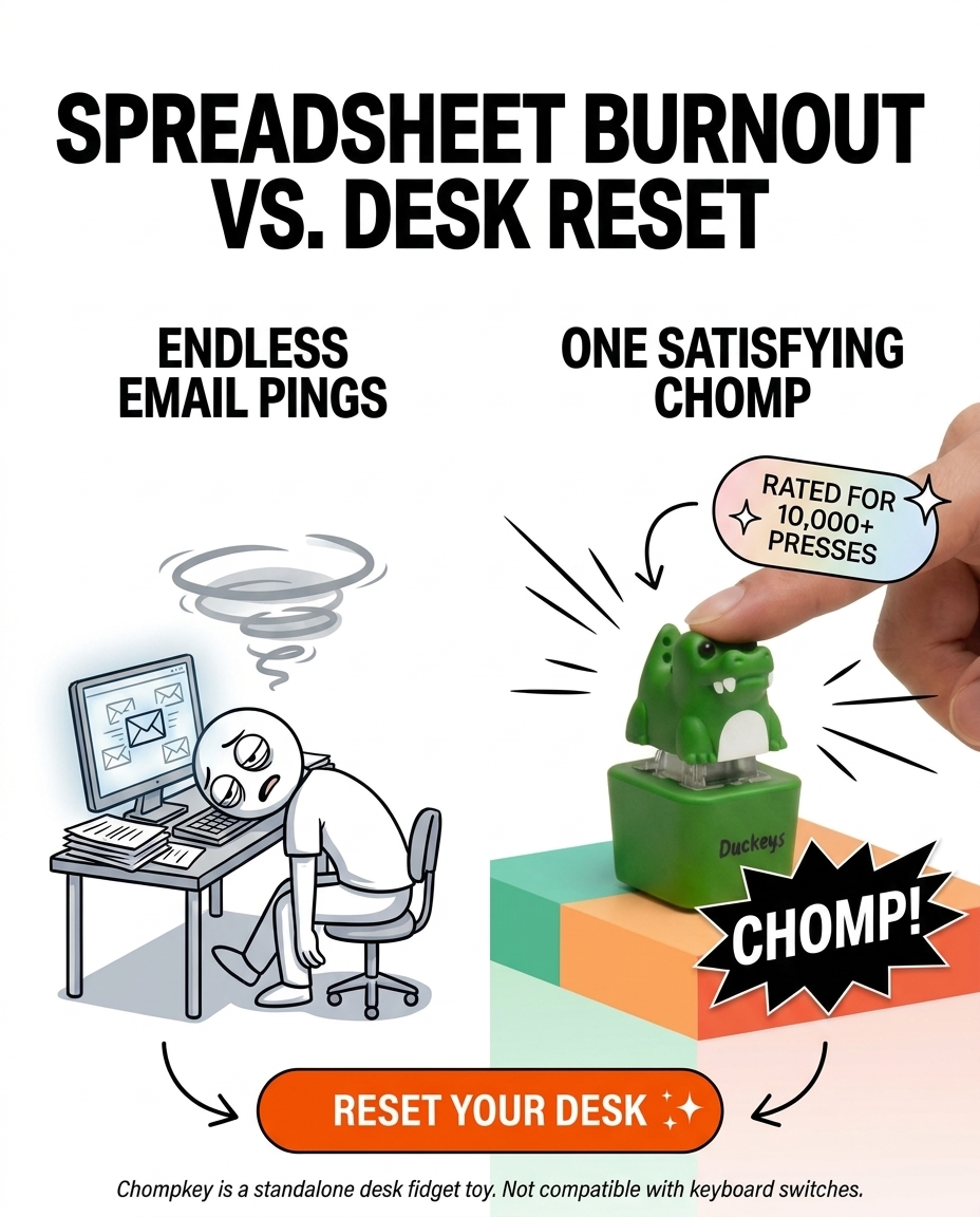 Duckeys Facebook ad: End Desk Burnout in One CHOMP