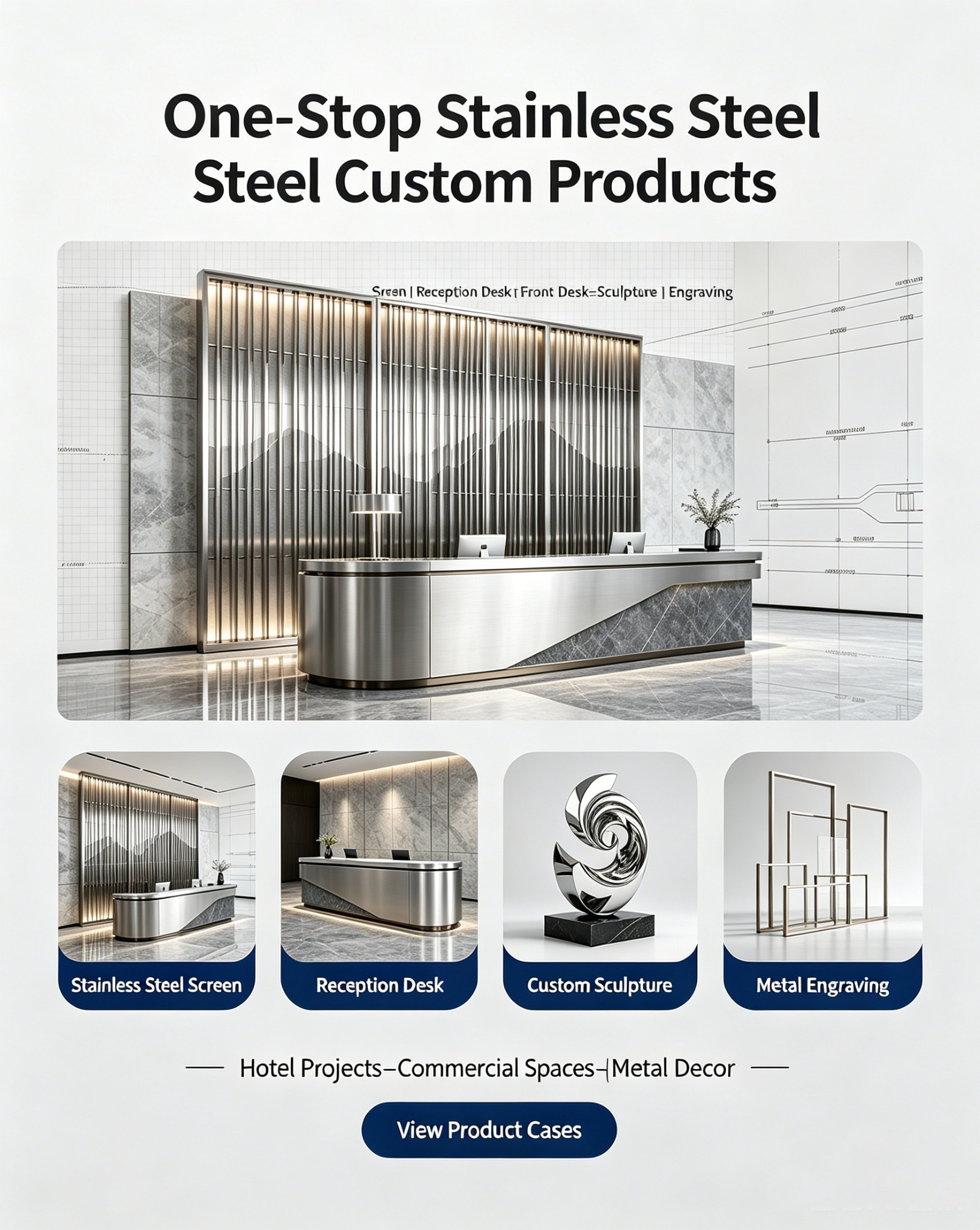 Cintrole metal products Facebook ad: Factory custom stainless steel screens & metal art…