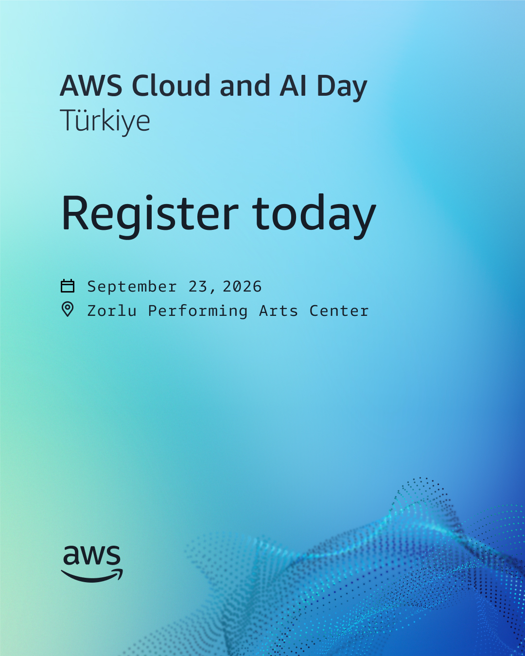 Amazon Web Services Facebook ad: AWS Cloud & AI Day Türkiye