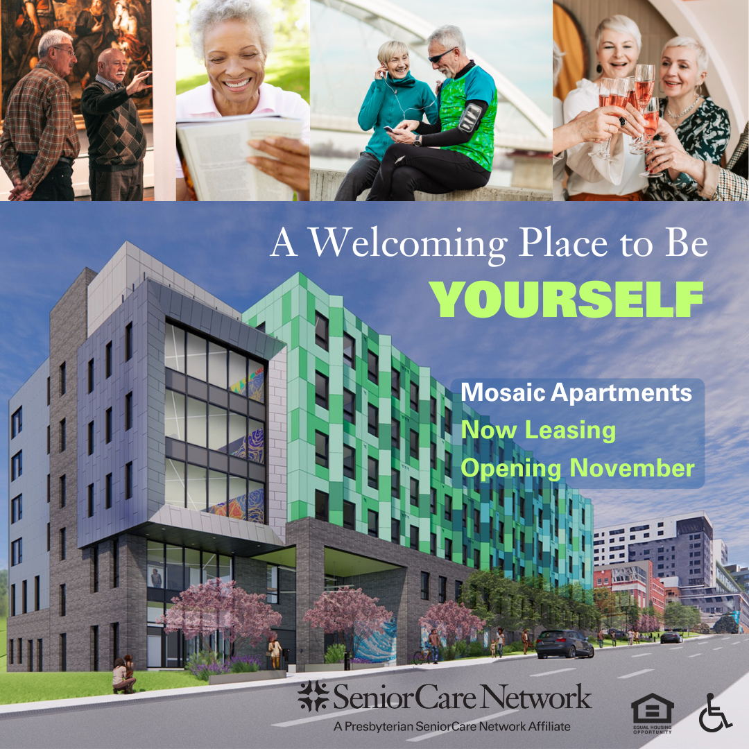 Presbyterian SeniorCare Network Facebook ad: A Welcoming Place to be Yourself! Now Leasing: Affordable…