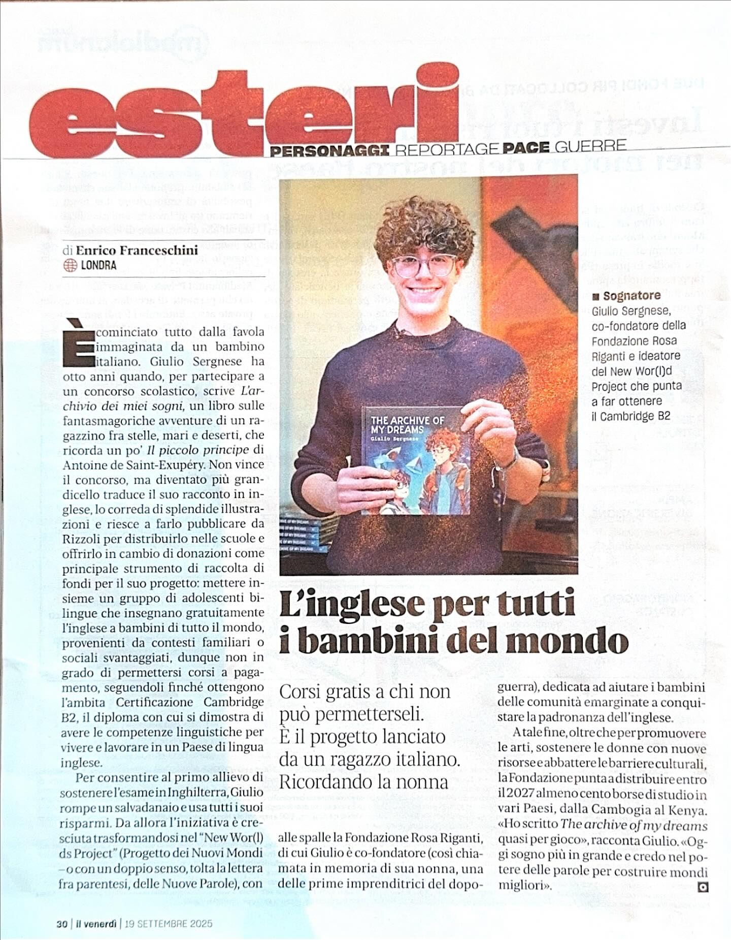 Rosa Riganti Foundation Facebook ad: We are proud to share that the Rosa…
