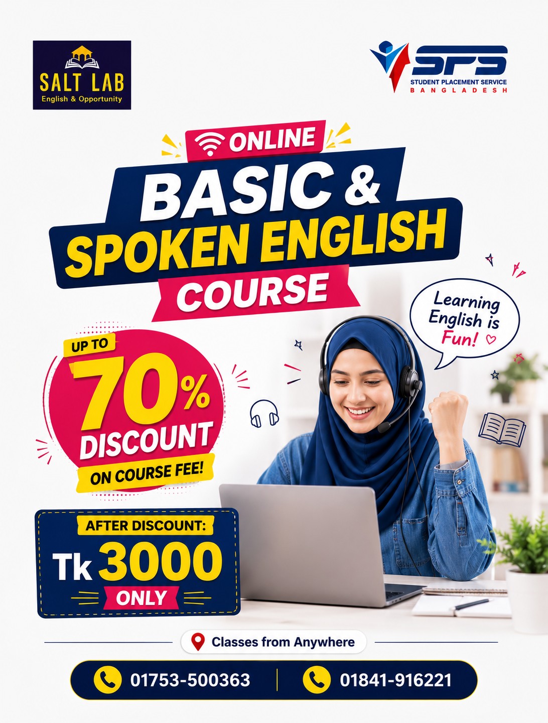 SALT Lab - English & Opportunity Facebook ad: আপনি যেখানেই থাকুন না কেনো, SALT Lab এর…