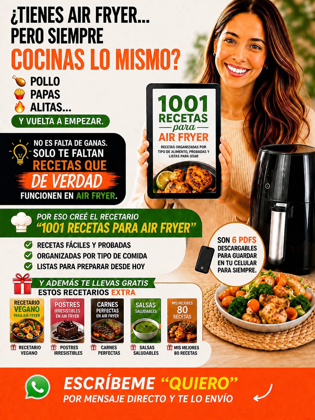 Gane dinero por internet. Facebook ad: ¿Tienes Air Fryer… pero siempre cocinas lo mismo?