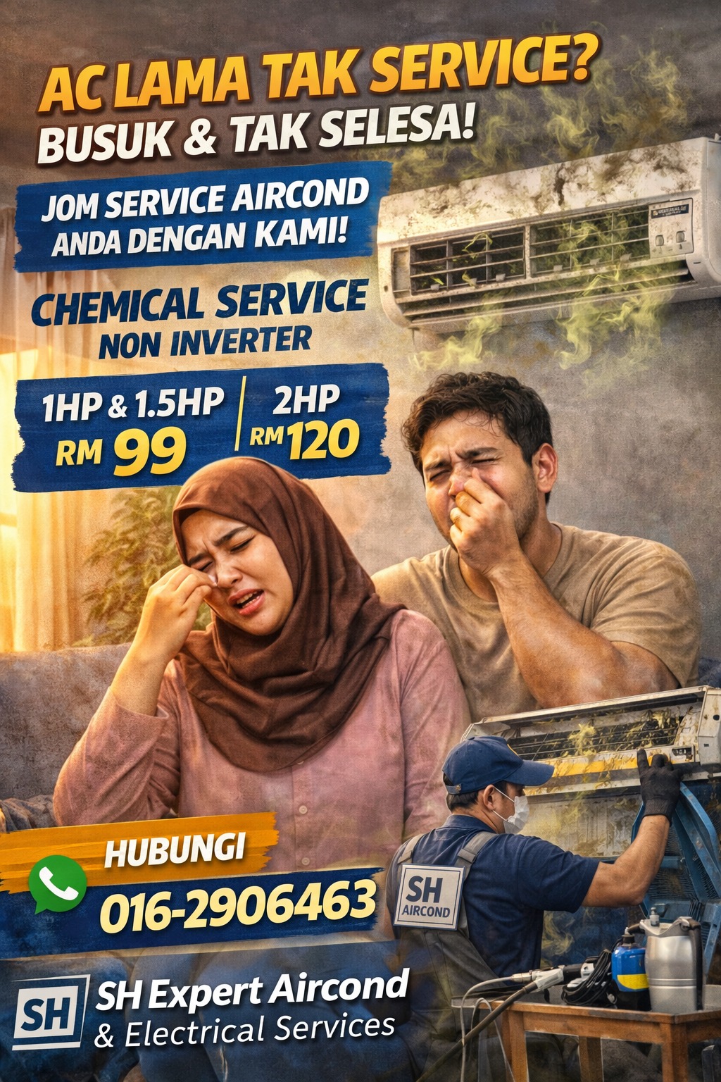 Aircond SH Kuantan Facebook ad: AIRCOND Lama, Busuk & Kotor?