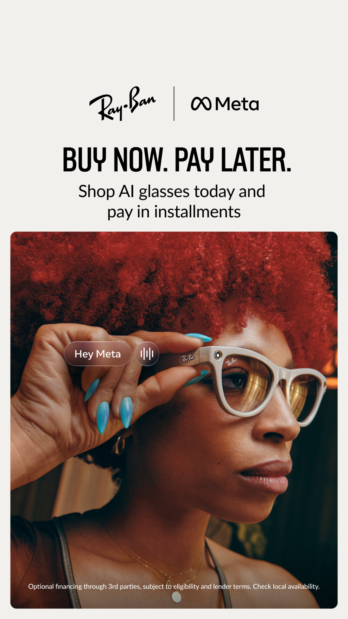 Ray-Ban Meta Facebook ad