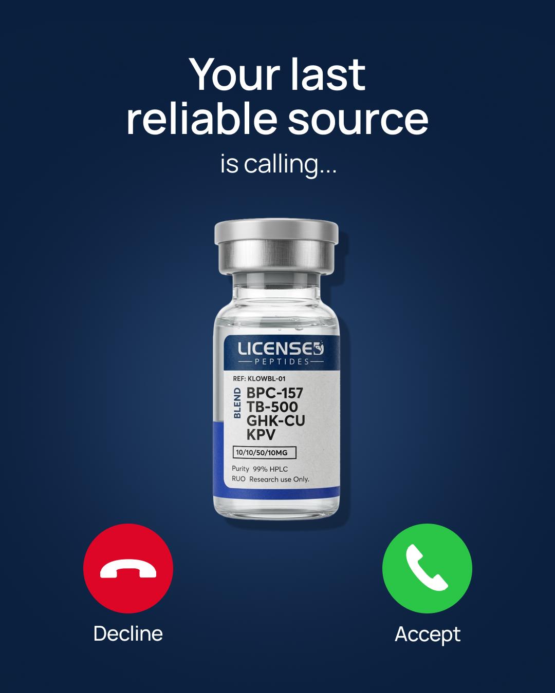 Licensed Peptide Supply Facebook ad: Scan The Vial. Then Decide.