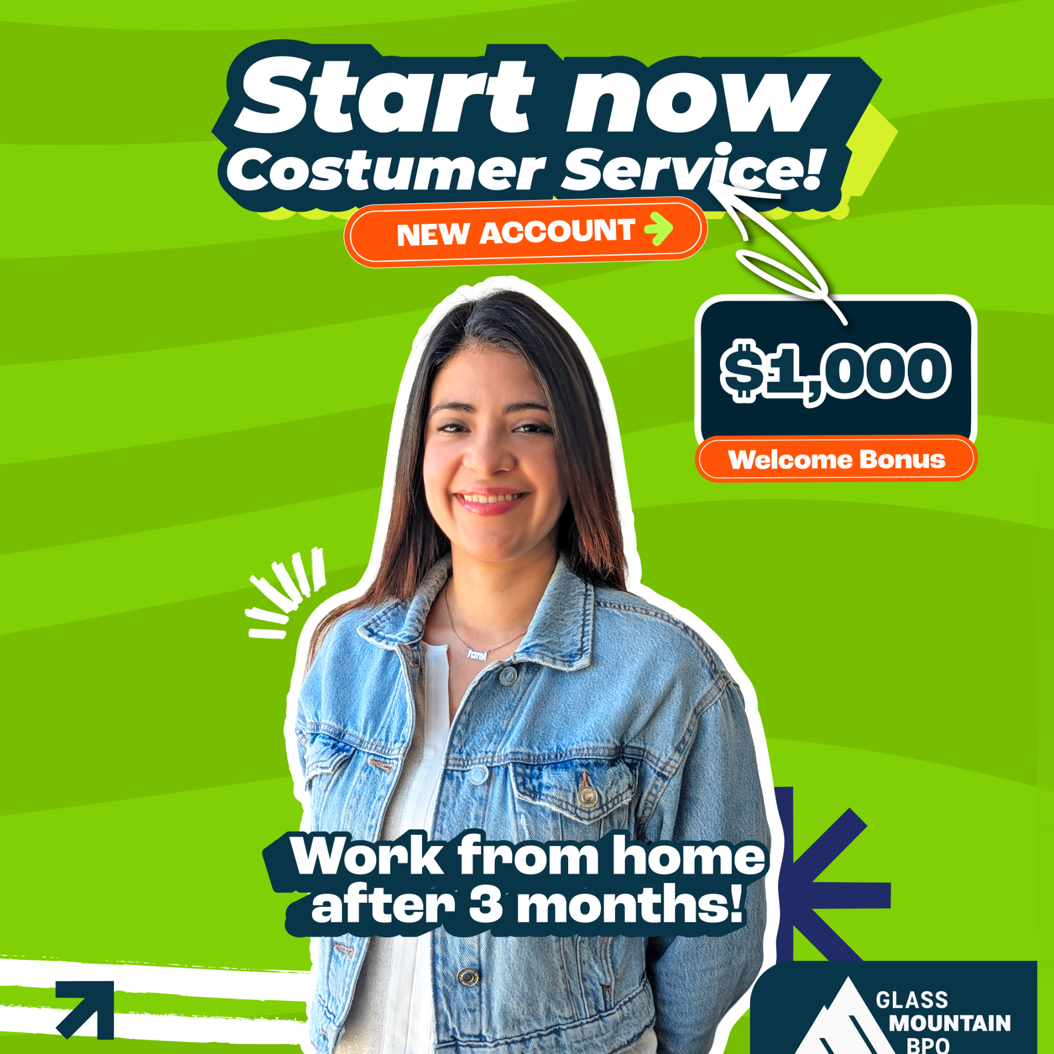 Glass Mountain BPO Facebook ad: Your next opportunity starts here!