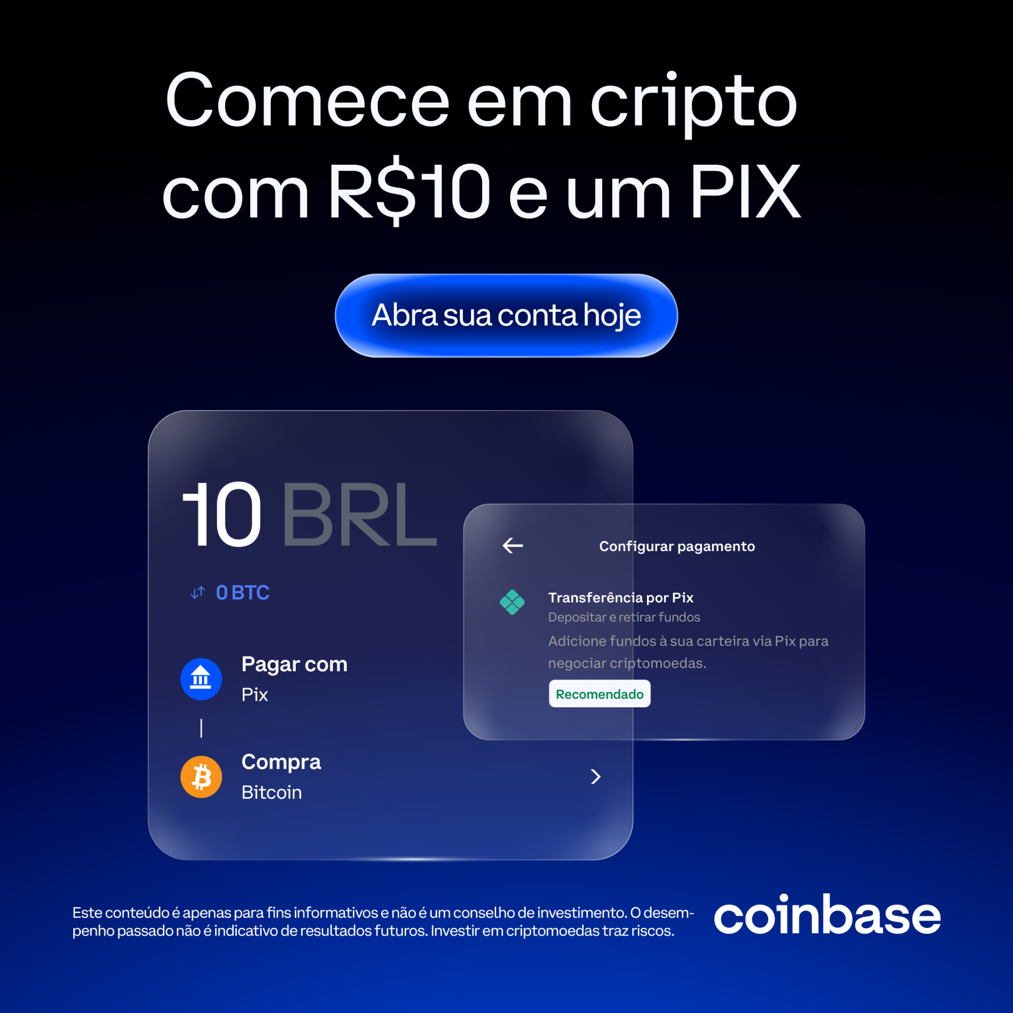 Coinbase Facebook ad: Aproveite a experiência simples e transparente da Coinbase…
