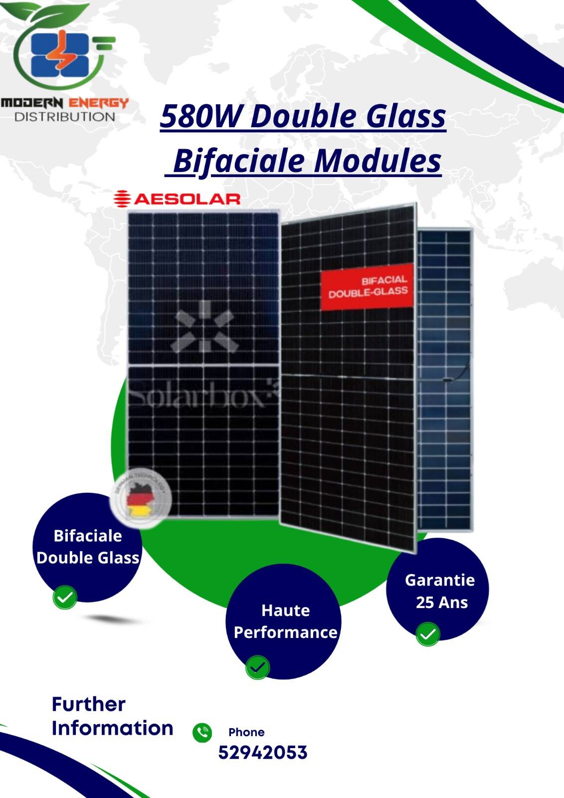 Modern Energy Distribution Facebook ad: Boostez votre production d'énergie avec les panneaux…