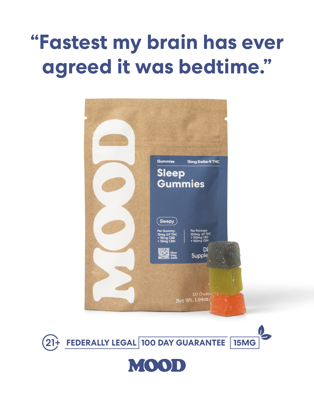 M00D Love Facebook ad: Fall Asleep in as Little as 15 Minutes
