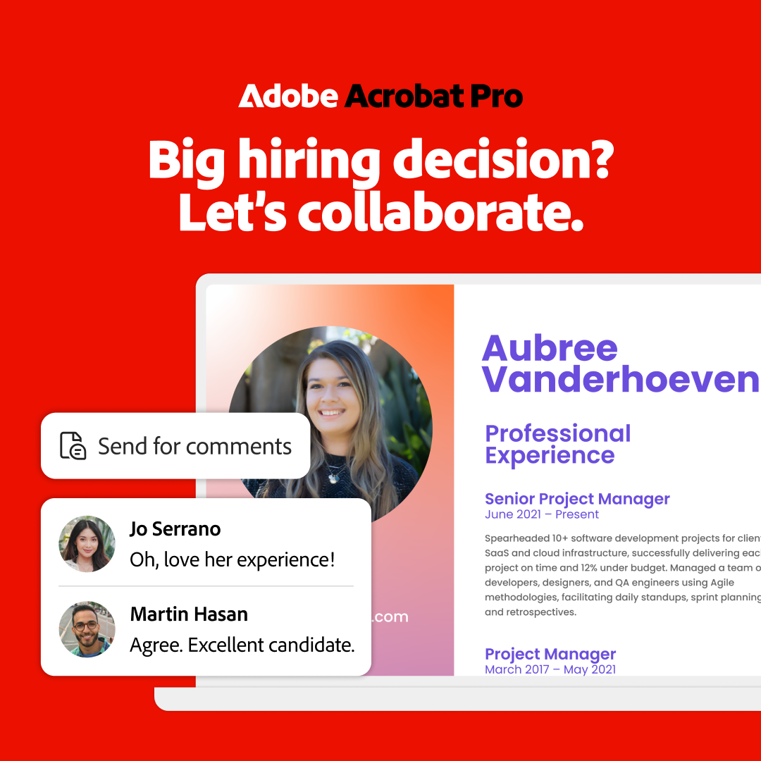 Adobe Acrobat Facebook ad: Try Acrobat free for 7 days