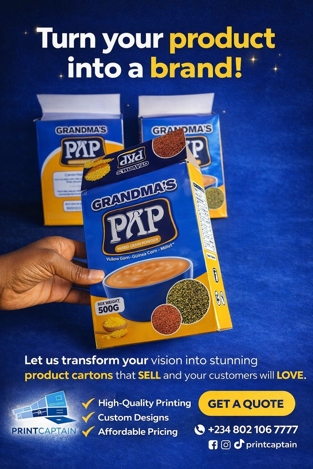 PrintCaptain Facebook ad: You’ve worked too hard for your product to…
