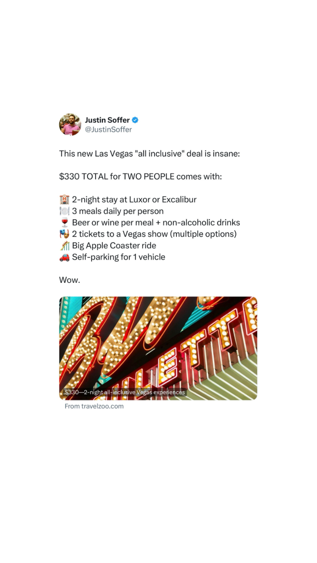 Travelzoo Facebook ad