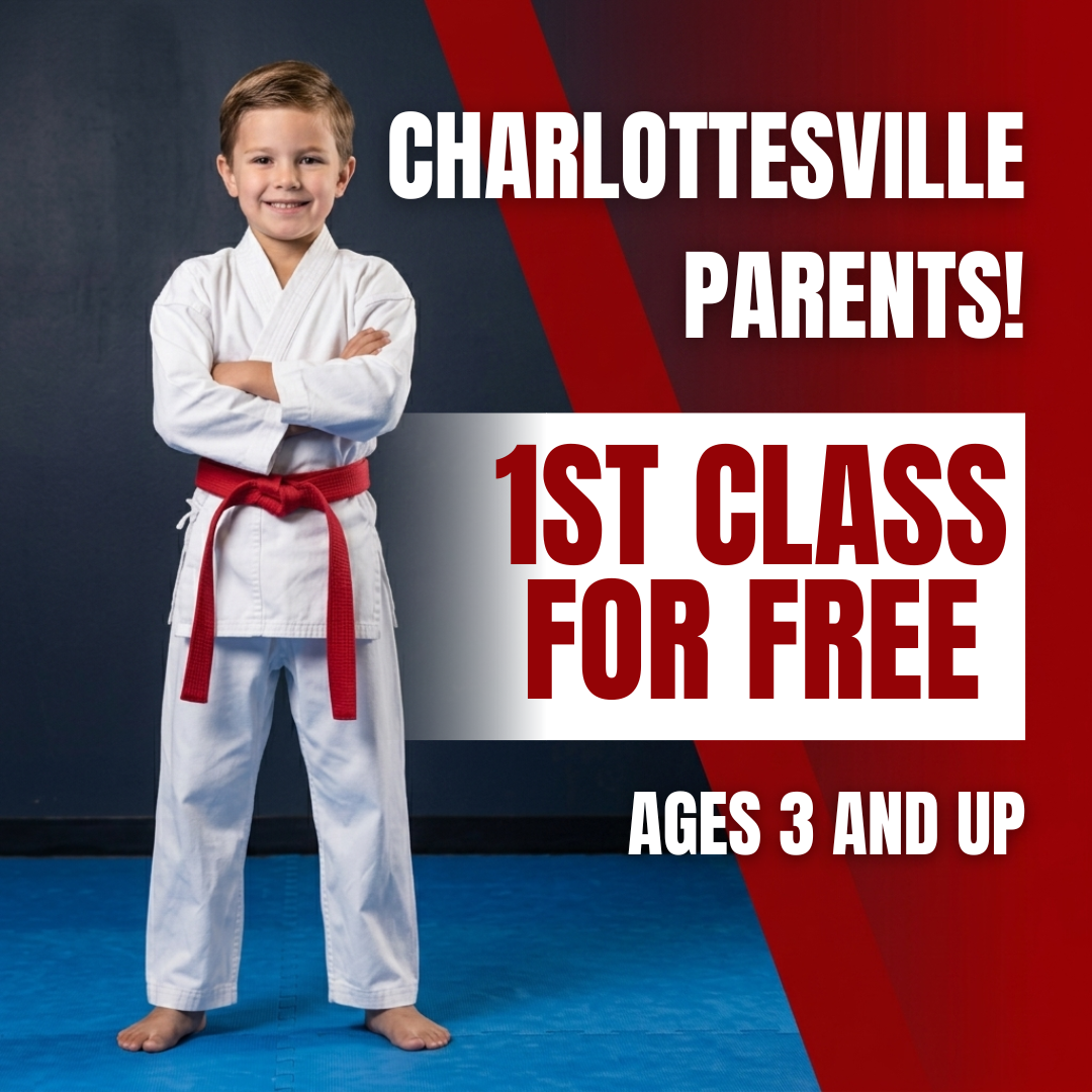 UpLevel Family Martial Arts - Charlottesville Facebook ad: Strength, Confidence, & Focus - All In One Program