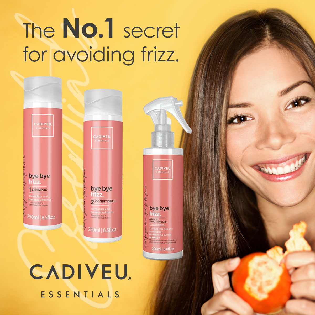 Hairhouse Warehouse Facebook ad: Bye bye frizz.