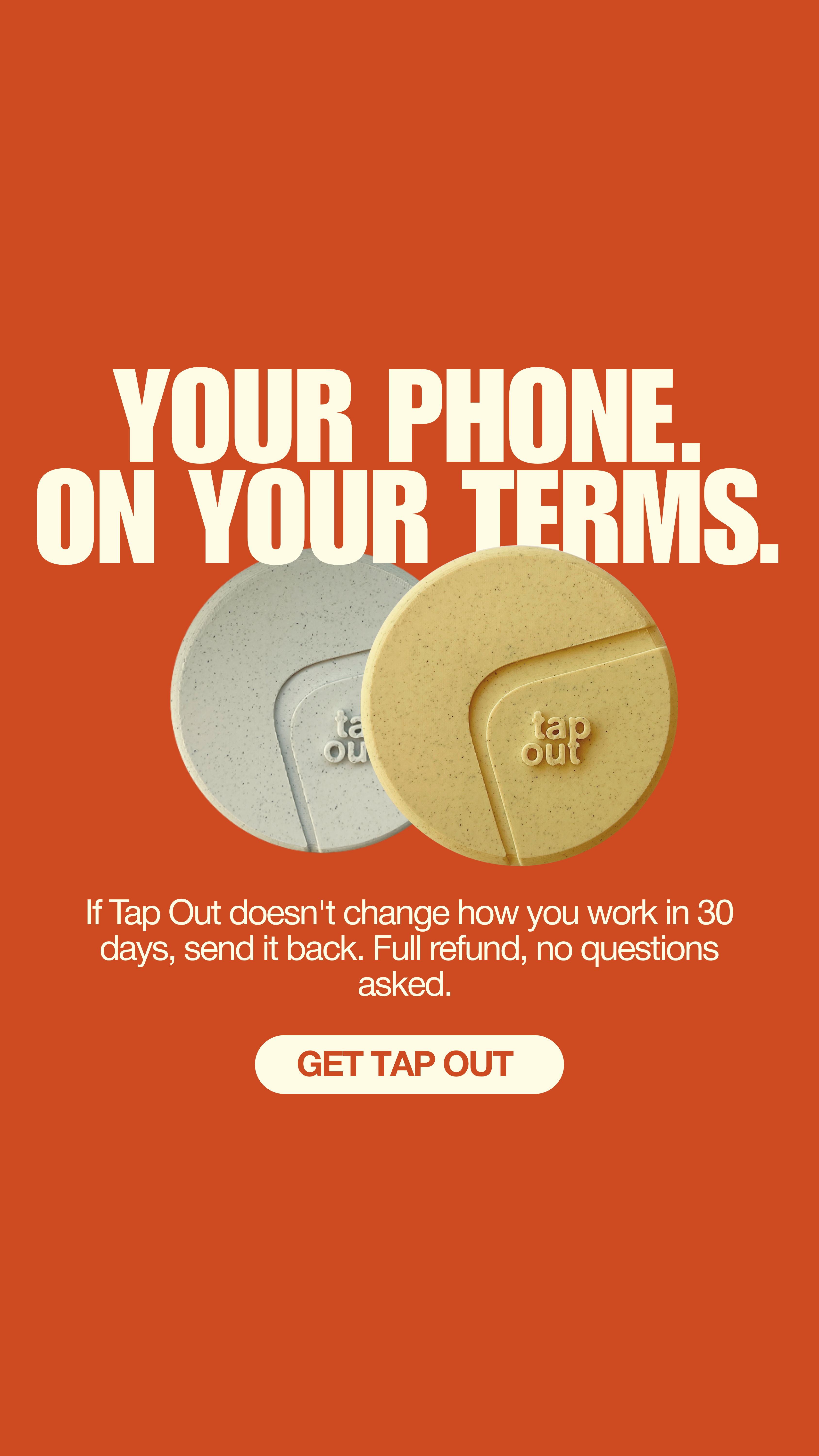 Tap Out Facebook ad