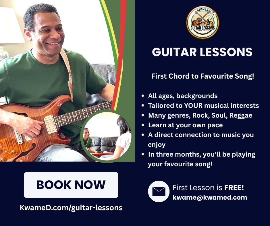 Kwame D Facebook ad: Guitar Lessons, Kwame D