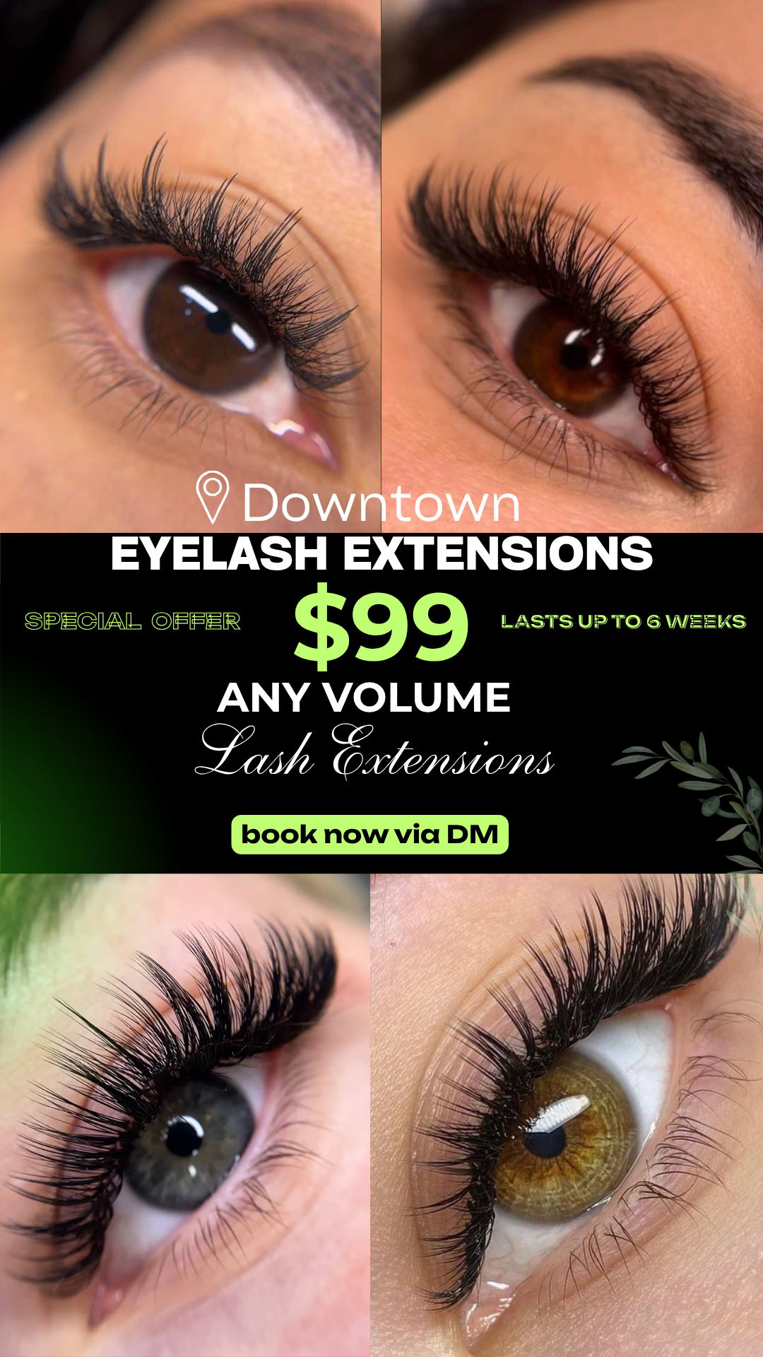Eyelash Extensions Toronto Facebook ad: SPECIAL OFFER for first-time clients