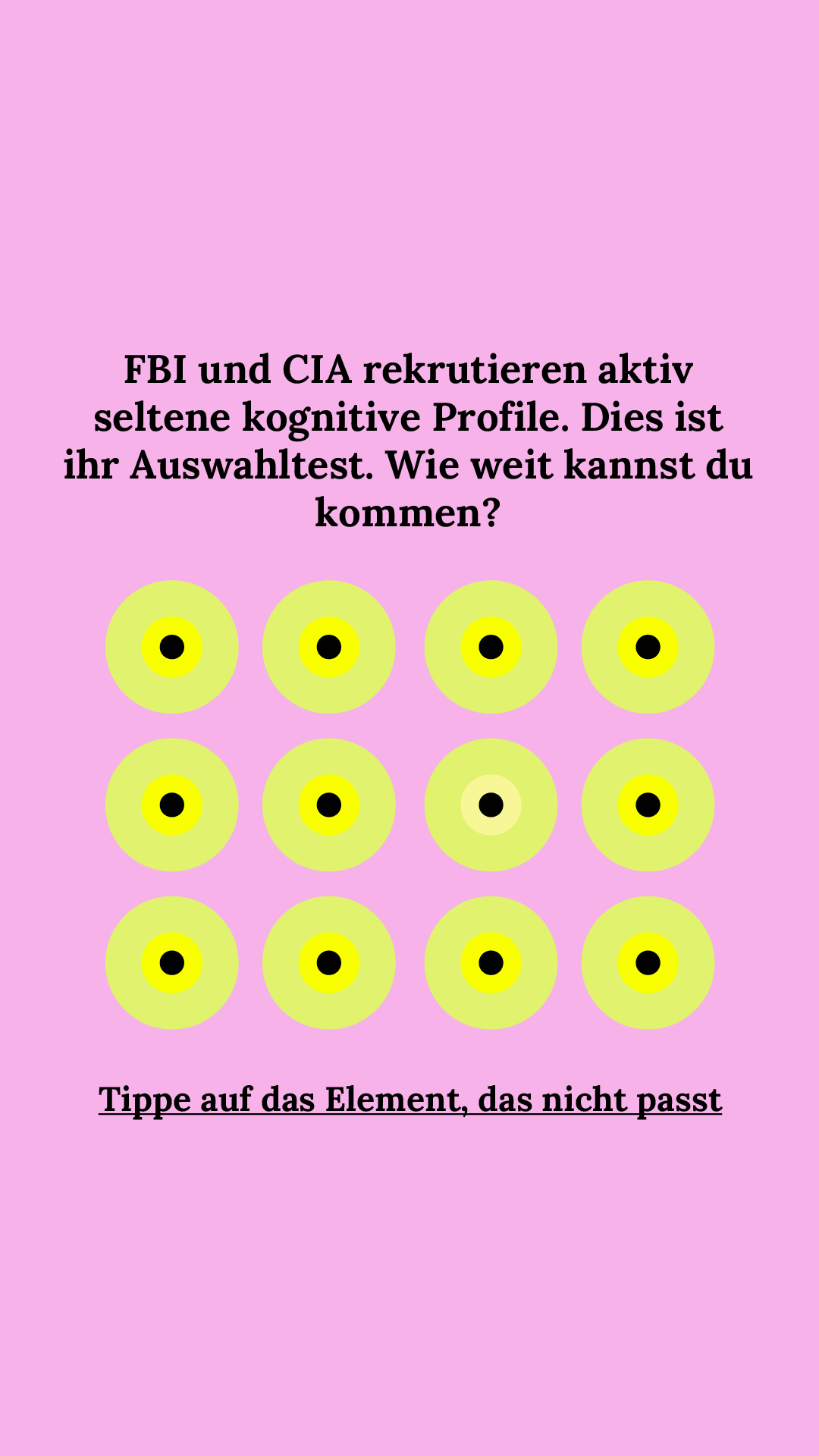International IQ test Facebook ad