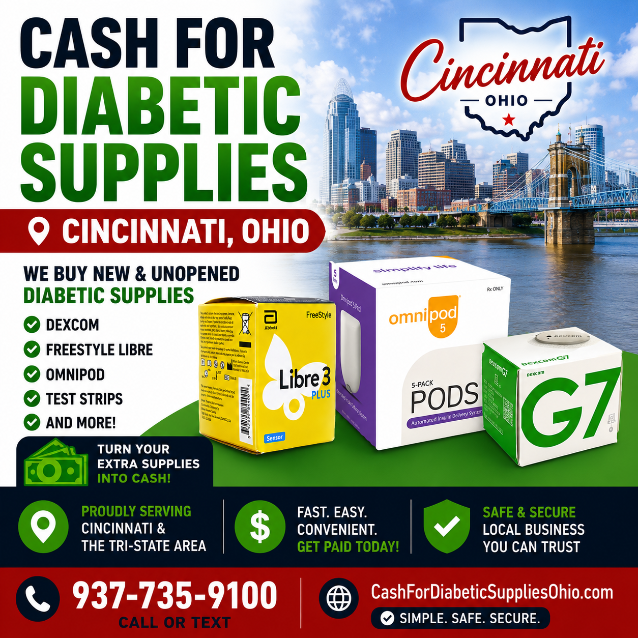 Cash For Diabetic Supplies Ohio Facebook ad