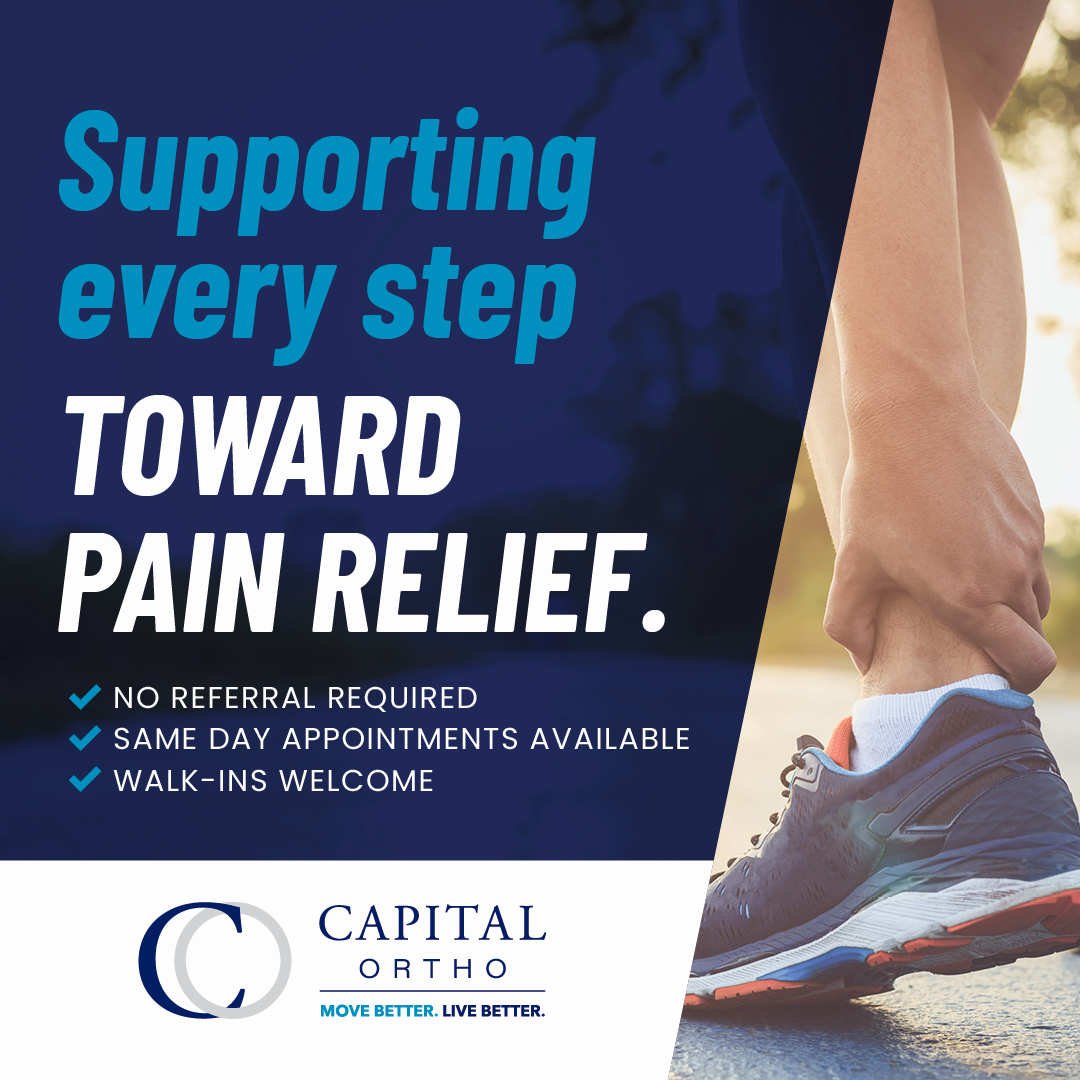 Capital Ortho Facebook ad: Ankle pain holding you back?