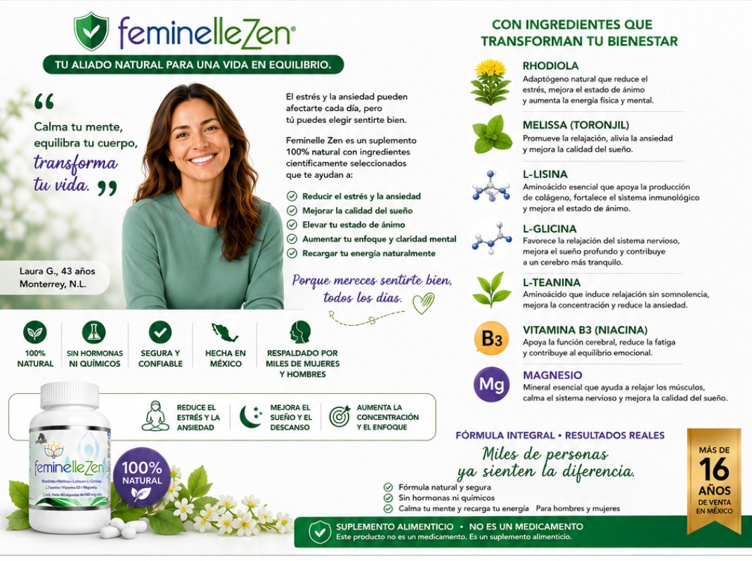 Feminelle Facebook ad: ¿Te sientes agotada(o), con ansiedad, insomnio o la…