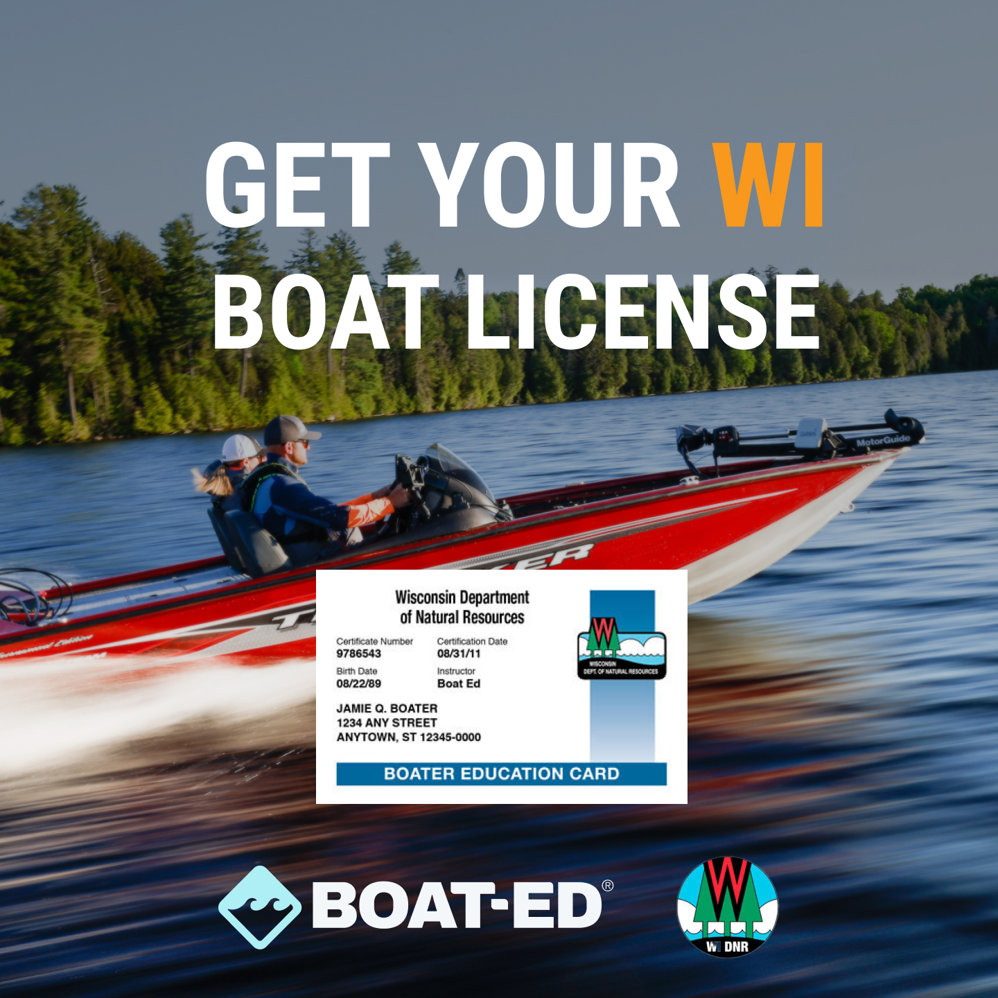 Boat-Ed Facebook ad: Boat Legally in Wisconsin, Take the Official Boating…