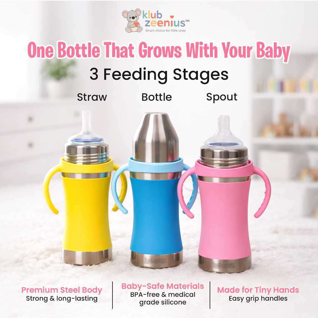 Klub zeenius page Facebook ad: Introducing the 3-in-1 Baby Bottle