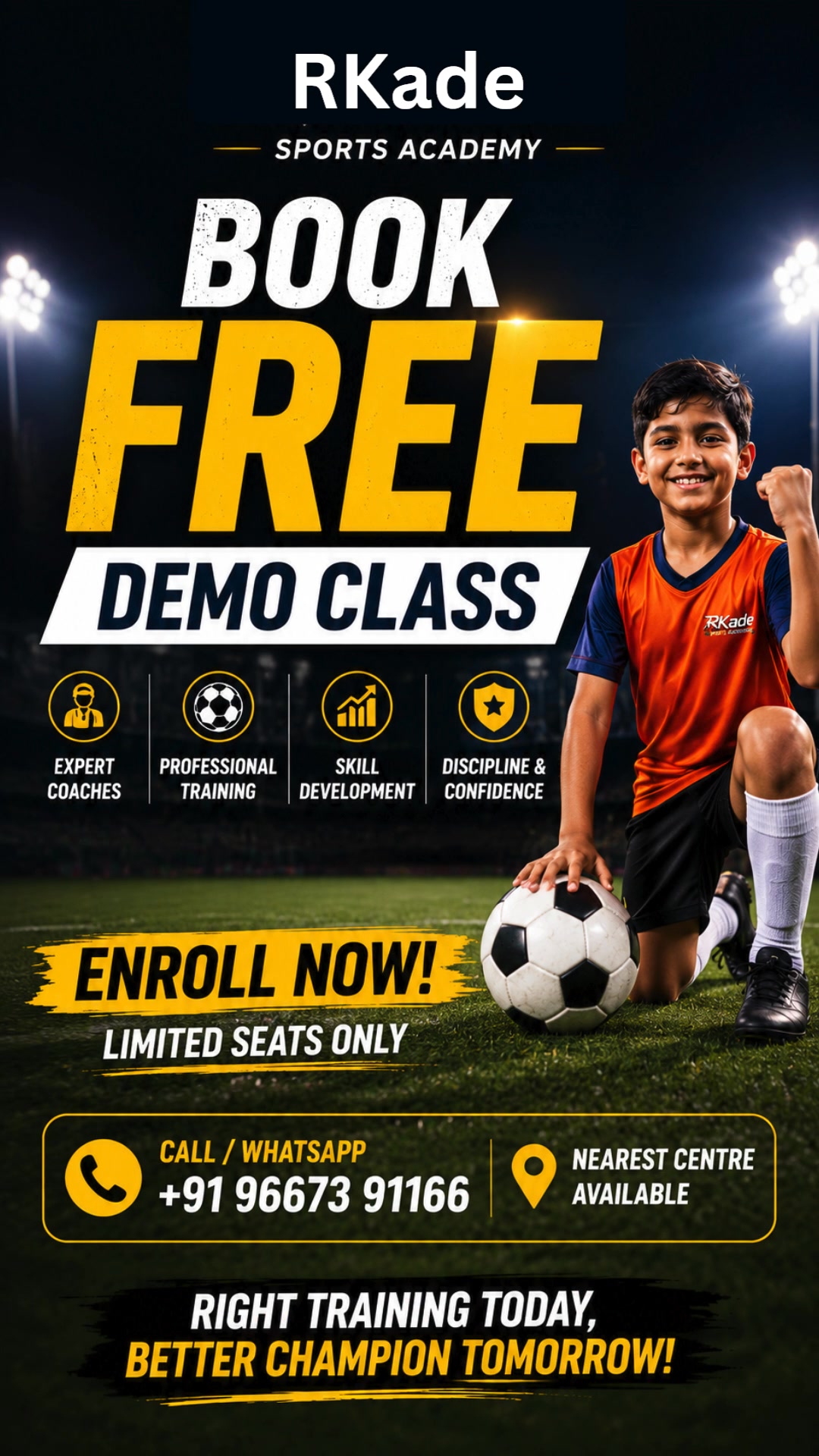 RKade Sports Academy Facebook ad