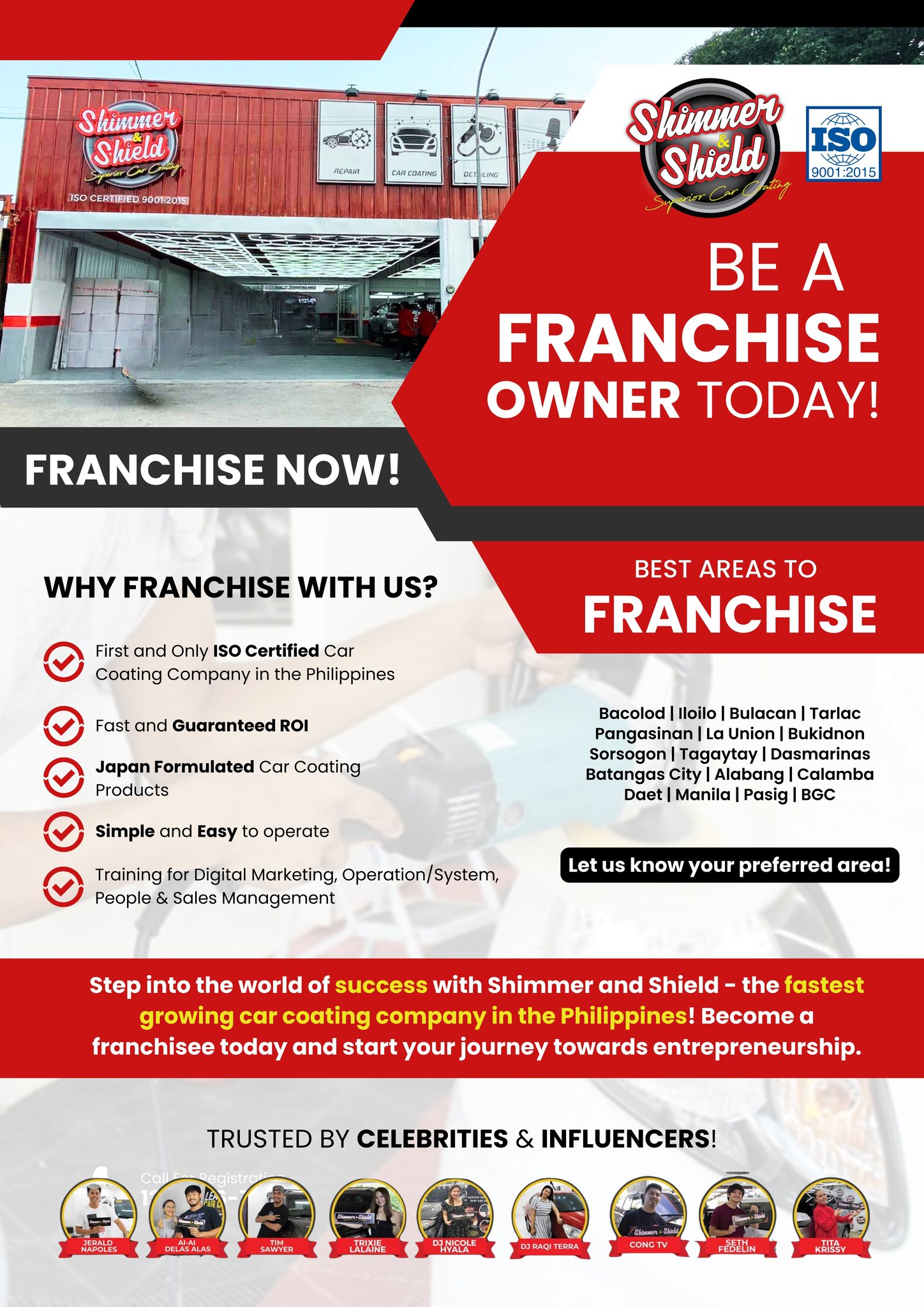 Shimmer & Shield Franchising Facebook ad: Ready to be your own boss?