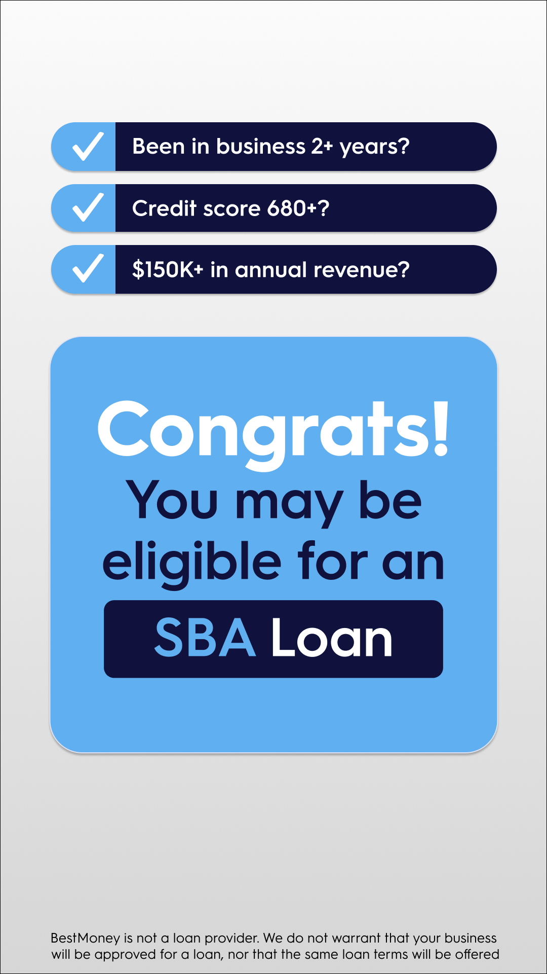 BestMoney.com - Business Loans Facebook ad
