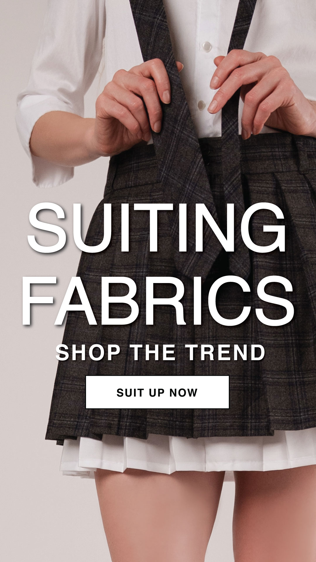 Mood Designer Fabrics Facebook ad: Shop Suiting Fabrics