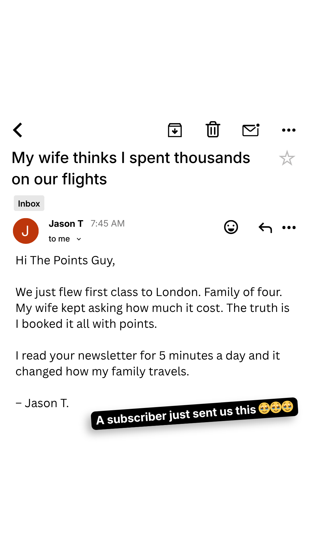 The Points Guy Facebook ad
