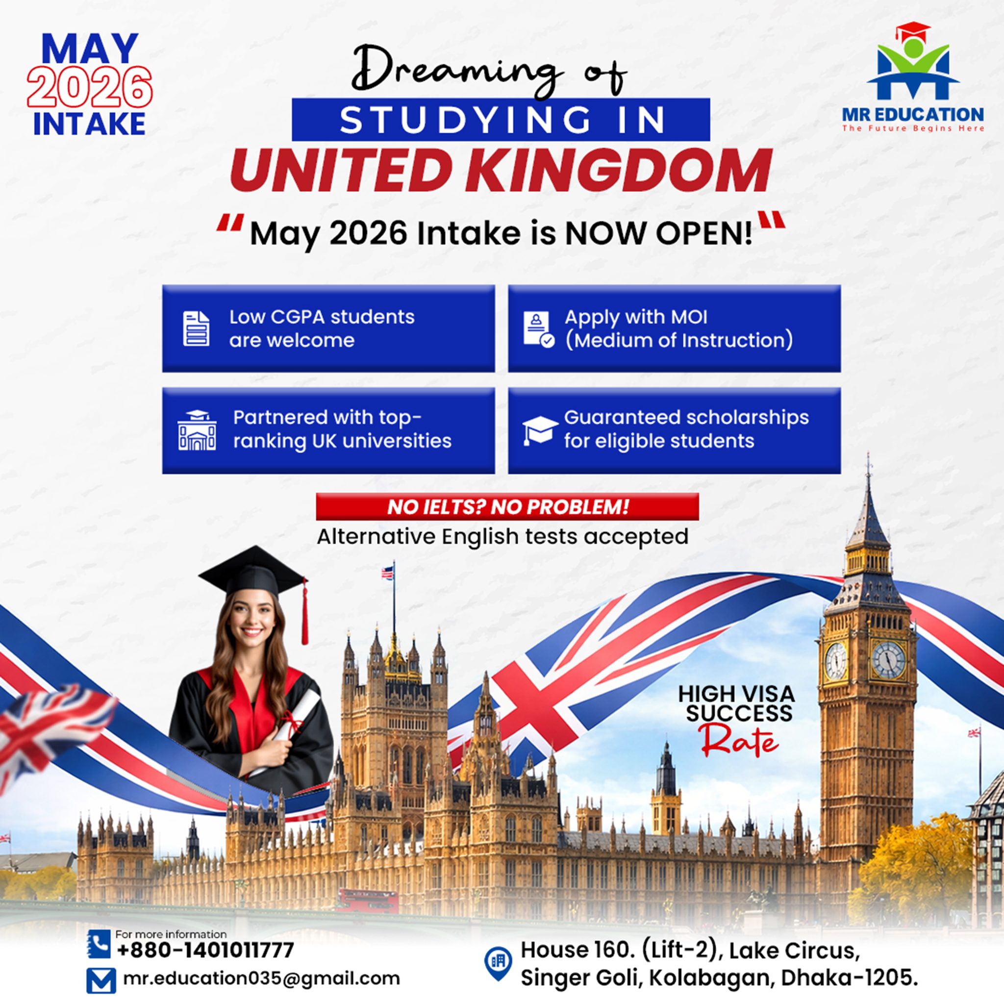 MR Education Facebook ad: Are you interested in studying in the United…