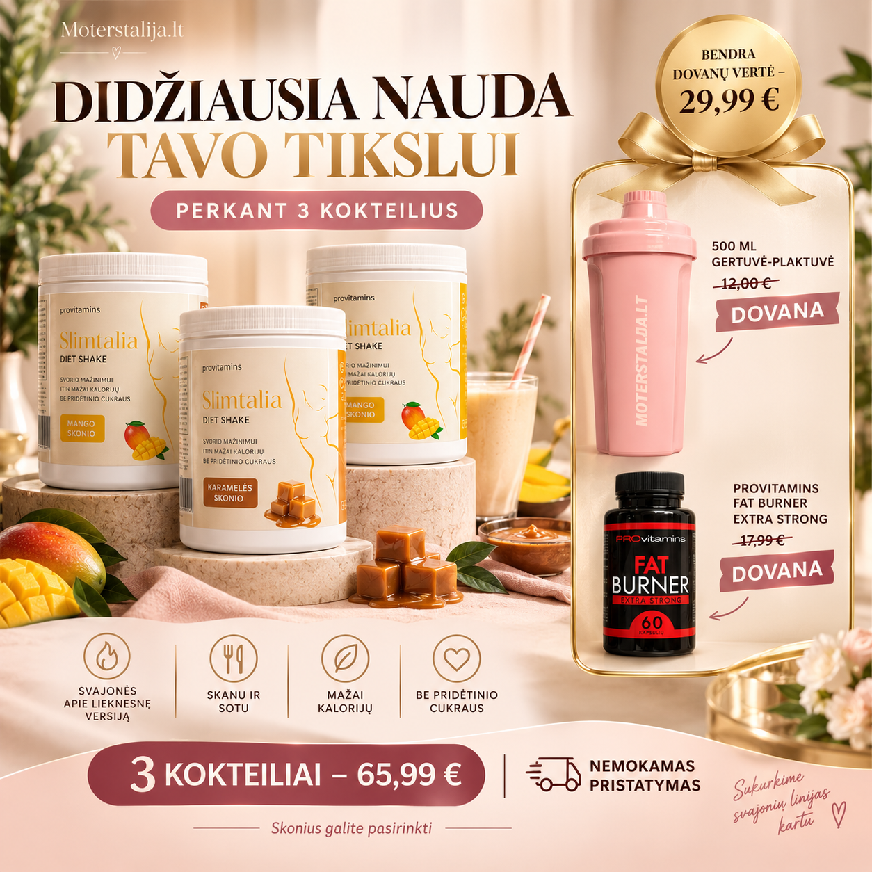 MotersTalija.lt Facebook ad: RIBOTA nuolaida, 50%!