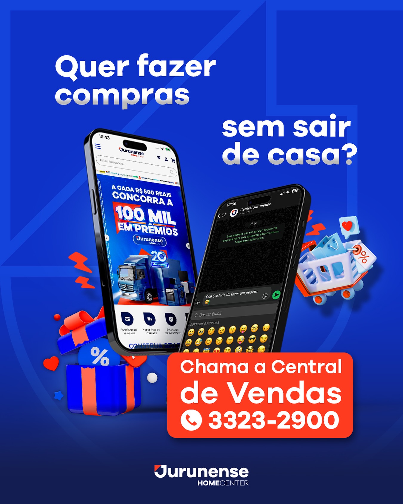 Jurunense Home Center Facebook ad: Não consegue chegar na loja mais próxima?