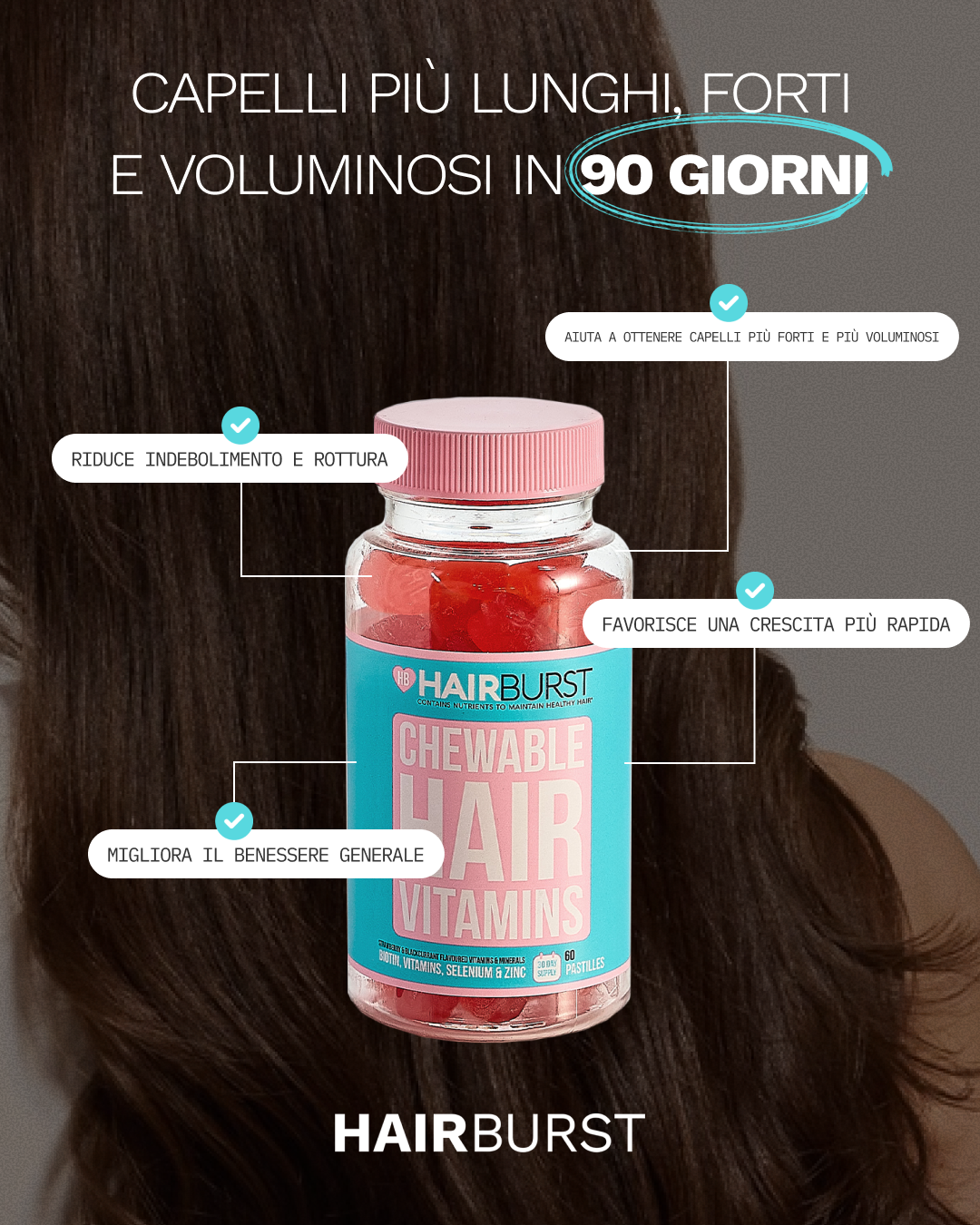 Hairburst Italia Facebook ad: Riduce indebolimento e rottura