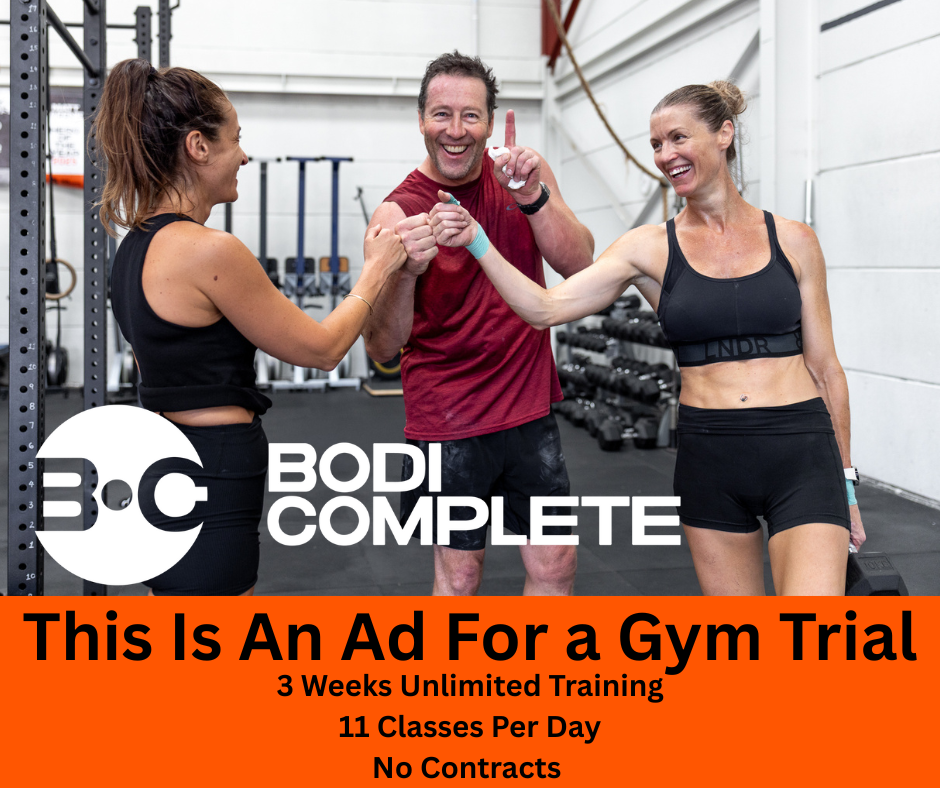 Bodi·Complete Facebook ad: Save time, get strong.Trial today.