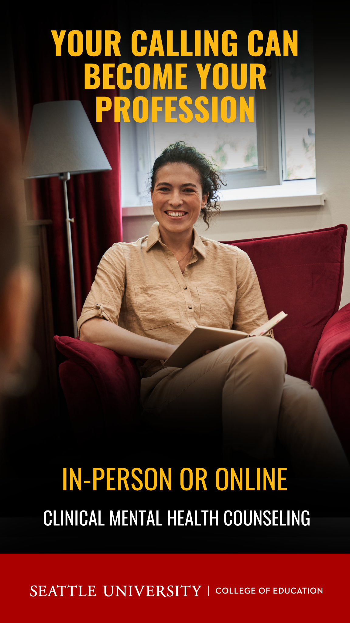 Seattle University College of Education Facebook ad: Online Counseling Program