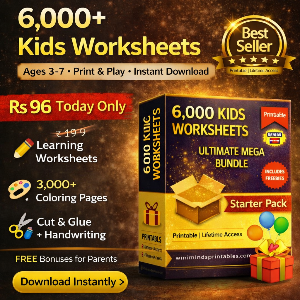 MiniMinds Printables Facebook ad: Today Only @96 6,000+ Printable Worksheets for Kids Now at…