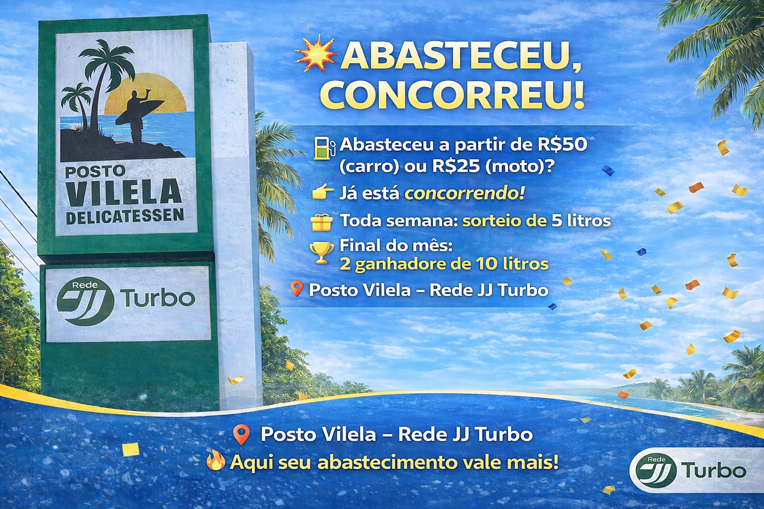 Posto Vilela ilheus Facebook ad: Abasteceu, concorreu!