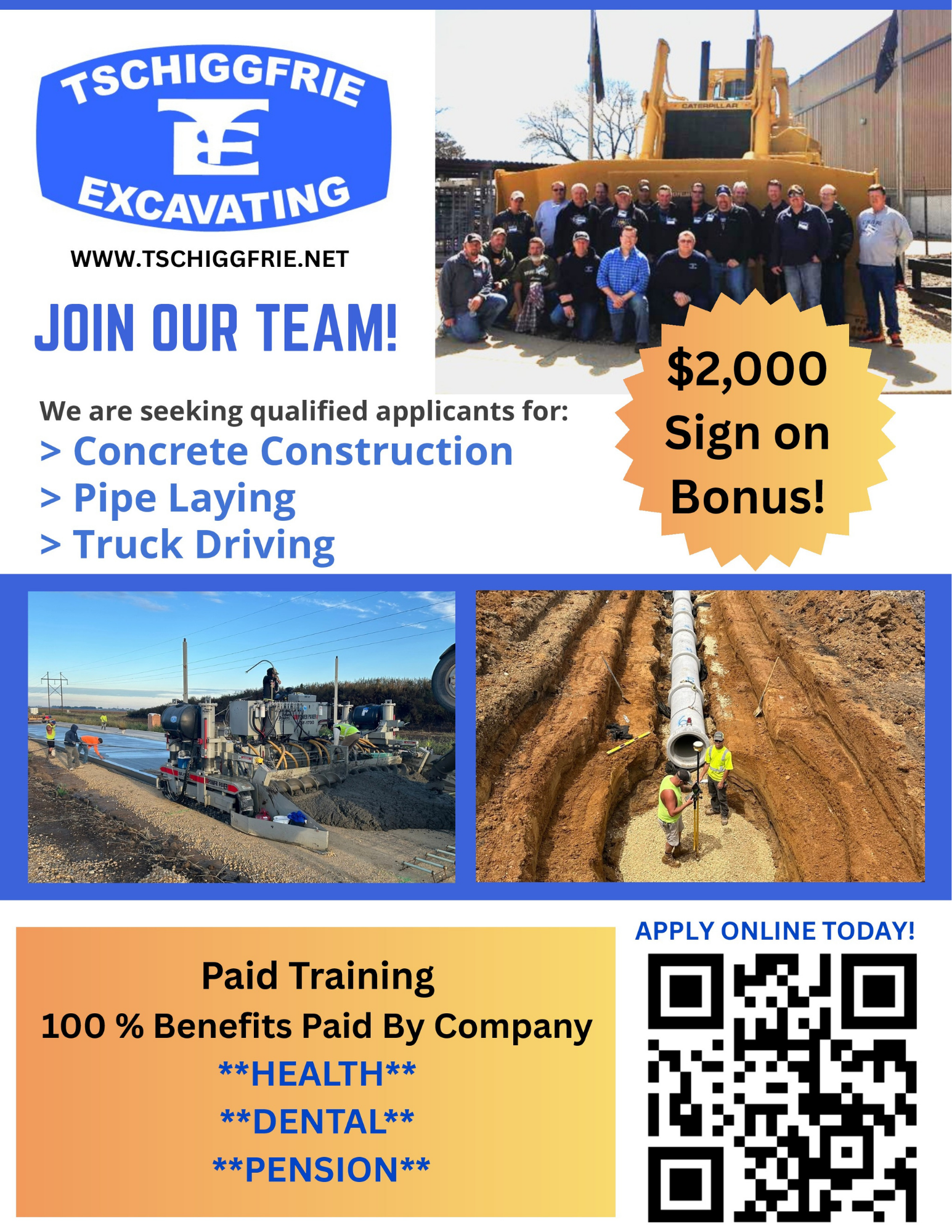 Tschiggfrie Excavating Co. Facebook ad from Mar 13, 2026