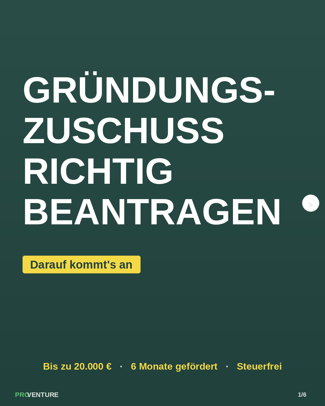 Proventure Consulting Facebook ad: Bist du arbeitslos und willst dich selbstständig machen?