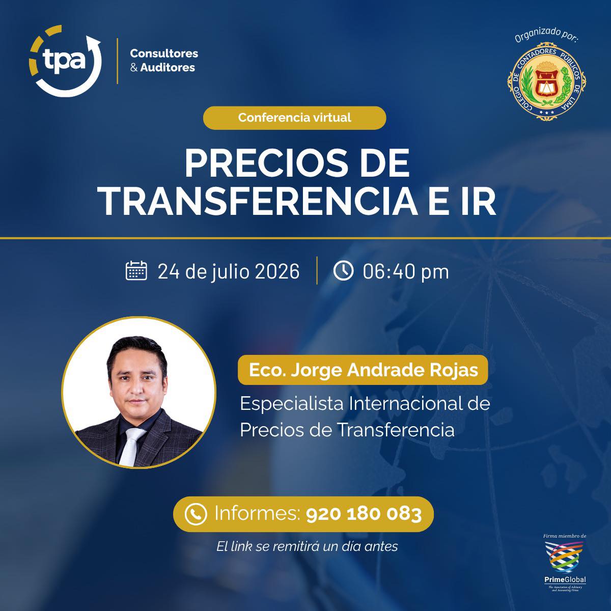 TPA Consultores & Auditores Facebook ad: Este 24 de julio, nuestro socio Jorge Andrade…